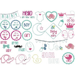 Stickserie - Baby ist da